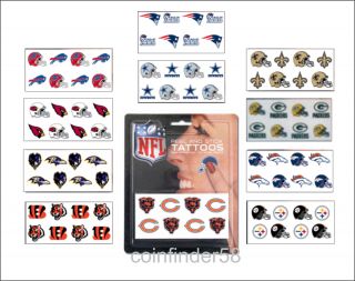 NFL Tattoos Peel and Stick Assorted Teams