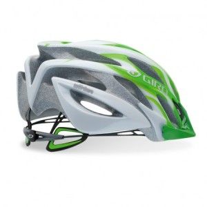 Giro Athlon White Lime Green Flames Bicycle Helmet LG