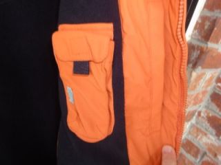 Hartwell Hooded Soft Shell Poly Jacket Orange Fleece Lined Winter