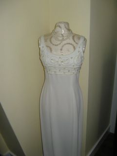 Rimini Ivory with Sequins Long Formal Dress Size 6 Wedding