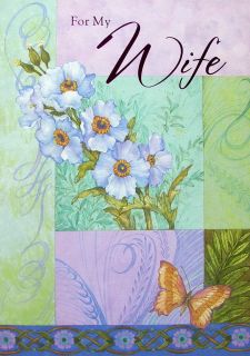  Happy Birthday Sweetheart for My Wife Greeting Card Blue Purple