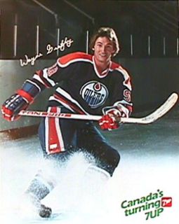Vintage Wayne Gretzky Edmonton Oilers Poster 1982 7 Up Canada Original