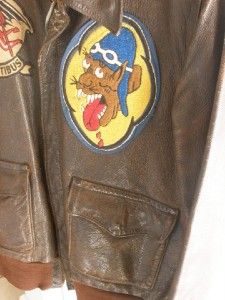 WWII WW2 Type A 2 Red Devils Mors Hostibus Leather Pilot Bomber Jacket