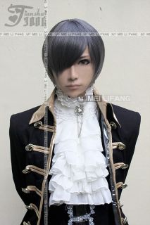  Phantomhive Cosplay Wig Grey Short Costume coser Party Hair V2