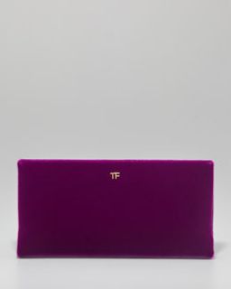 V18L7 Tom Ford TF Flat Velvet Clutch Bag, Violet