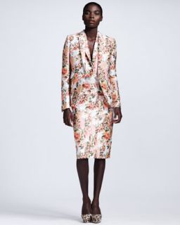 Stella McCartney Floral Jacquard Jacket, Blouse Hemmed Combination
