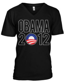 Obama 2012 Mens V Neck T shirt, Vote Barack Obama 2012 Men