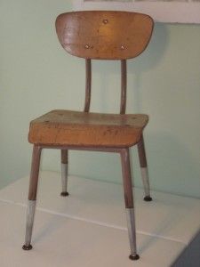 Vintage Griggs Wood Metal Youth School Desk Chair