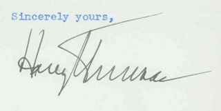 Harry S. Truman Typed Letter Signed as President   To Secretary of the