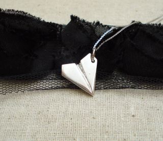 One Direction Inspired Harry Styles Silver Paper Airplane Charm