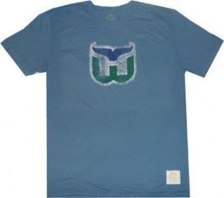 Hartford Whalers Throwback Vintage Retro Sport Slim Fit BLUE T Shirt