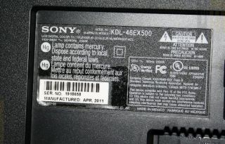 Sony BRAVIA 46 LCD HDTV   120Hz 1080p, 1920x1080 (KDL46EX500