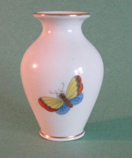 Herend China Rothschild Bird Insect Decor Vintage Porcelain Amphora
