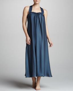 I0B2T Donna Karan Georgette Sleepwear Gown, Twilight Blue