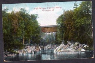 Winooski VT High Bridge Gorge 1900s Postcard. Make multiple