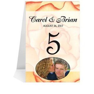 Photo Table Number Cards   One Rose Cinnamon Creme #1 Thru