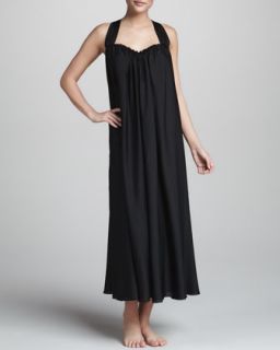 I0B2S Donna Karan Georgette Sleepwear Gown, Black