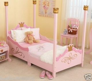  Wood Pretty Pink Girls Crown Princess Toddler Bed Cot FAST SHIP 76121