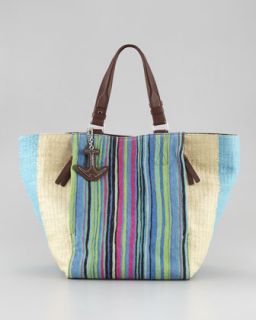 Nanette Lepore Striped Linen Tote Bag   