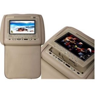 Pair 7 LCD Car  4 Headrest DVD Player USB 32 Bits Game Beige