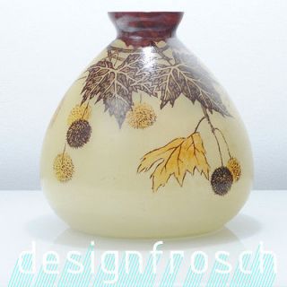 superb large art deco art glass vase by legras signed