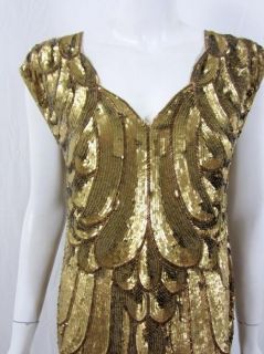 Haute Hippie Womens Allover Gold Dress s $950 New