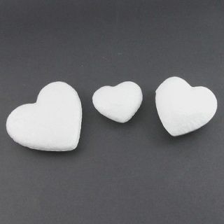 Polystyrene Styrofoam   Heart Shape White Foam Assorted   Craft