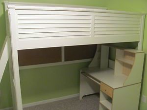 Twin White Loft Bed Great condition w Free IKEA desk pick up ONLY low
