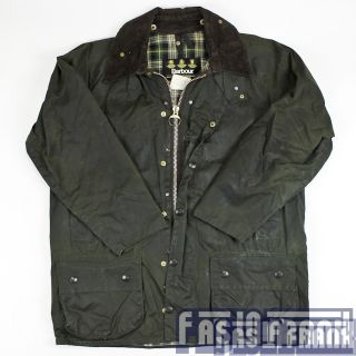 Vtg Barbour England Waxed Cotton Oilskin Rain Coat Jacket 40