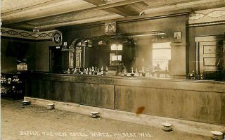 Hilbert Wisconsin Wi 1912 Real Photo Vintage Postcard Hotel Wirtz Bar