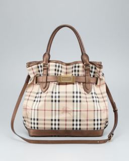 Burberry Belted Check Tote Bag   