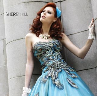 Sherri Hill 7208 Free Jewelry Price Match Prom Dress Peacock Ballgown