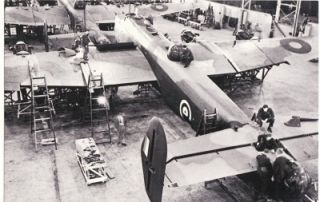 Postcard Handley Page Halifax Bomber Aircraft Factory 1942 WW2