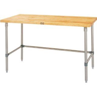 John Boos Stainless Steel Kitchen Work Table w/ Maple Top