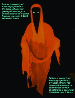 Orange Halloween Hanging Ghost Prop Decoration Blacklight Reactive