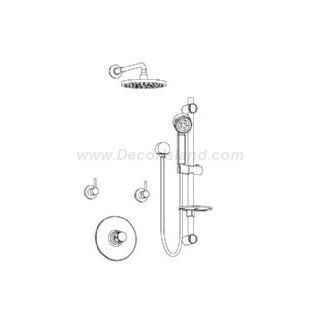 Aqua Brass Shower Kit W/ Majestic/Crystal Handle KIT5004589pc Polished