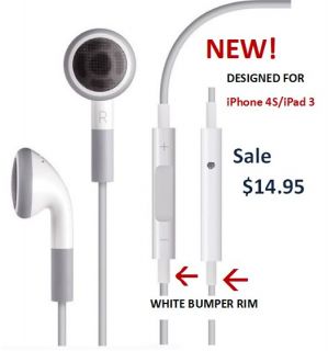 New White Earphones with MIC & Volume Control for iPhone, iPad & Other