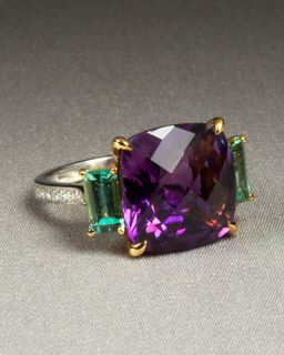 Paolo Costagli Amethyst and Green Tourmaline Ring   