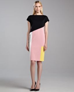 Milano Colorblock Dress, Caviar/Rose/Yellow