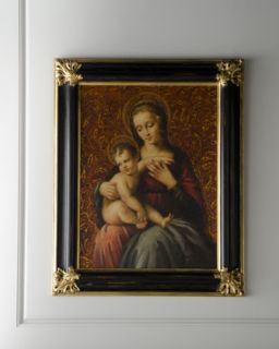 Dark Framed Madonna & Child Painting   