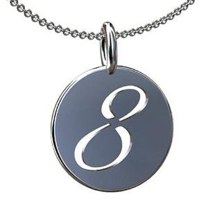 14K Yellow Gold Number Eight 8 Charm Pendant Necklace P&P