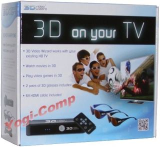  3DVW01 Console w Two 3D Glasses Turns 2D HDTV Into 3D TV New