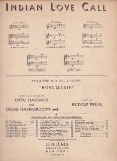  Love Call from Rose Marie Harbach and Oscar Hammerstein sheet music