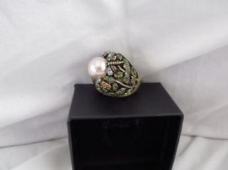 Heidi Daus Secret Garden Dome Ring w Crystal Accent Butterfly Bee