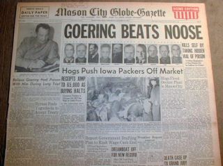Best 1946 Headline Newspaper Nazi Leaders Executed Death by Hanging