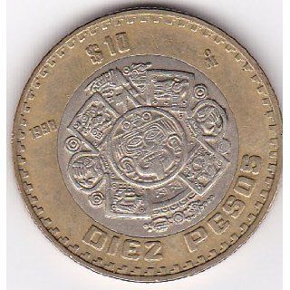 1998 Mexico 10 Peso (Diez Pesos/$10) Coin 