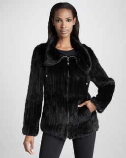 Belle Fare Mink Fur Bomber Jacket   