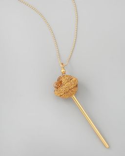Yellow Gold Crystal Encrusted Lollipop Necklace, Citrine