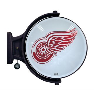 Authentic NHL Detroit Red Wings Hockey Revolving Wall Light Lamp