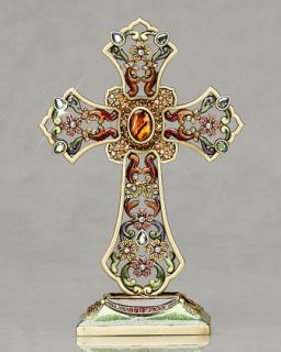 Jay Strongwater Dawson Floral Cross Objet   